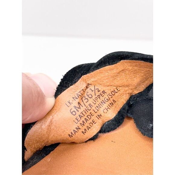 Lucky Brand Sandals Size 6 Black Leather Braided Open‎ Toe Block Heel - Picture 7 of 8